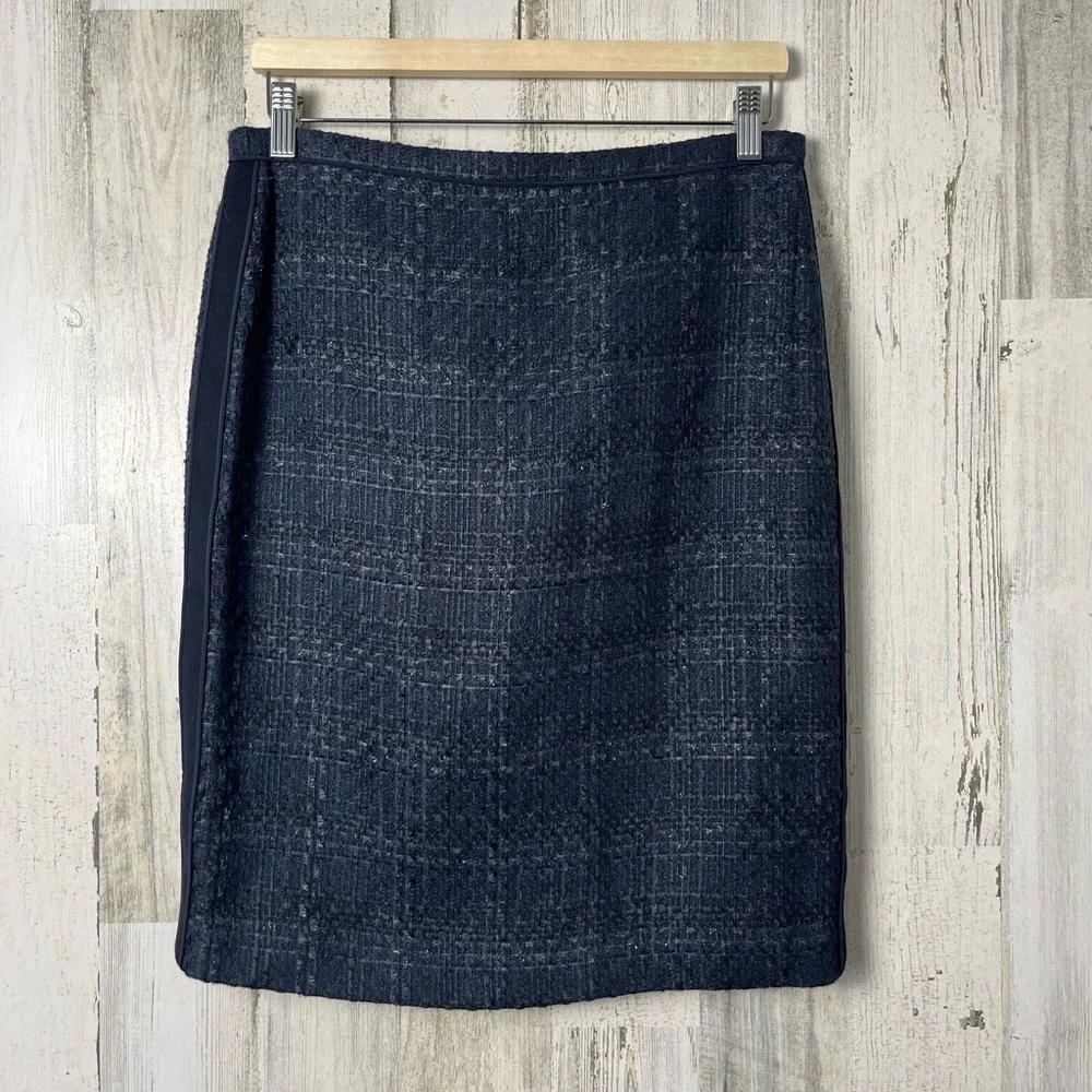 Tory Burch Navy Textured Pencil Skirt size 6
